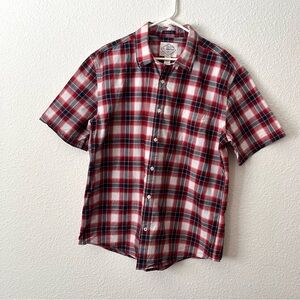 St. John’s Bay Red, White and Blue Popli Plaid Pattern Casual Button Down Shirt